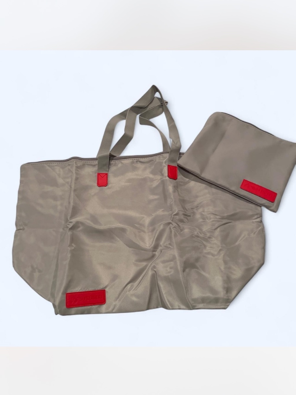 Gray foldable tote bag
